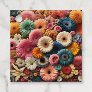 Elevate Your Space Colourful Gerbera Daisy Floral  Favour Tags