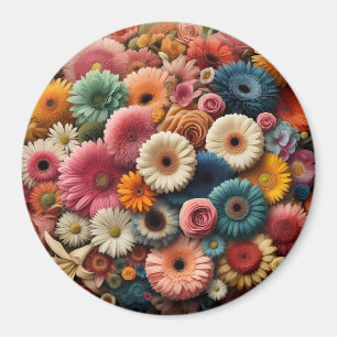 Elevate Your Space Colourful Gerbera Daisy Floral  Magnet
