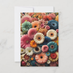 Elevate Your Space Colourful Gerbera Daisy Floral Thank You Card