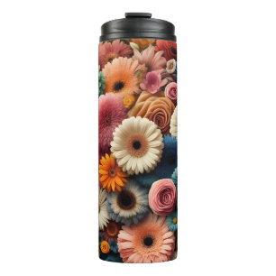 Elevate Your Space Colourful Gerbera Daisy Floral Thermal Tumbler