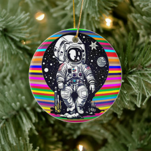 Elevate Your Space Vibes: Galactic Royalty Ceramic Ornament