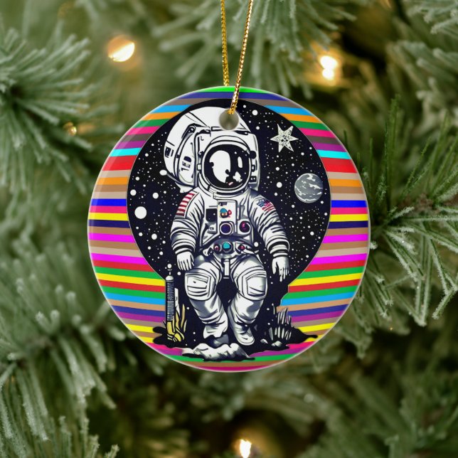 Elevate Your Space Vibes: Galactic Royalty Ceramic Ornament (Tree)