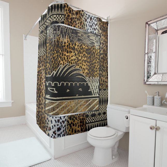 “Elevate Your Space with Afrocentric Flair” Shower Curtain (Creator Uploaded)