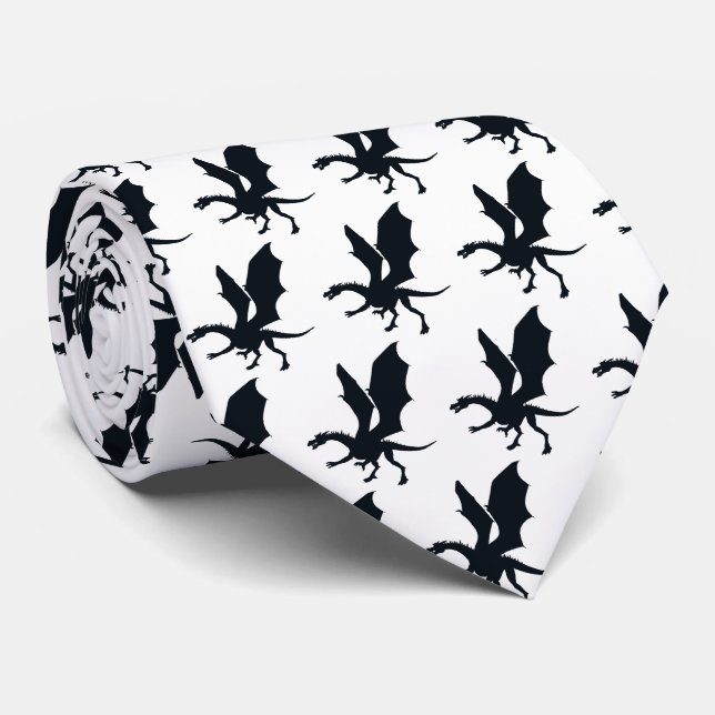 Elevate Your Style with Dragon Elegance  Tie (Rolled)