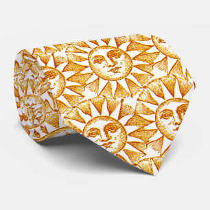 Elevate Your Style with Mystical Sun: A Retro Art Tie