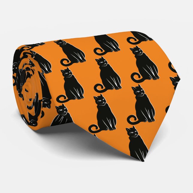 Elevate Your Style with the Elegance of Black Cats Tie (Rolled)