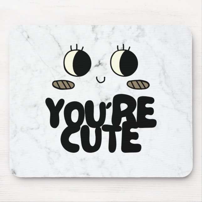 Elevate Your Workspace with White Marble Mouse Pad (Front)