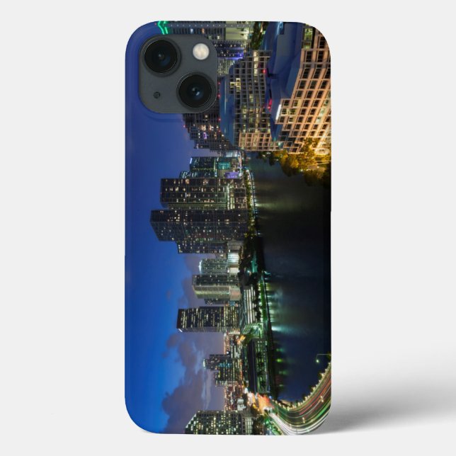 Elevated city skyline from Brickell Key Case-Mate iPhone Case (Back)