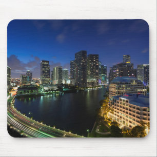 Elevated city skyline from Brickell Key Mouse Pad