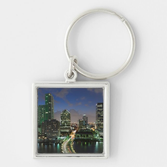Elevated city skyline key ring (Front)