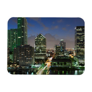 Elevated city skyline magnet