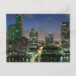 Elevated city skyline postcard