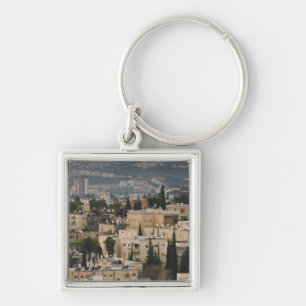 Elevated city view from Jerusalem YMCA tower Key Ring
