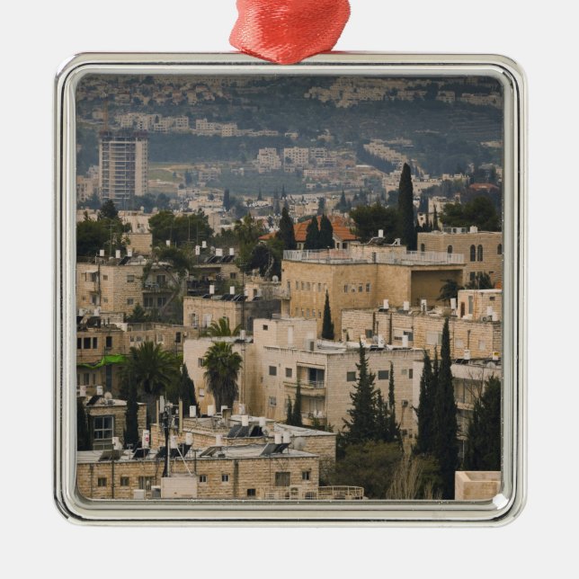 Elevated city view from Jerusalem YMCA tower Metal Ornament (Front)