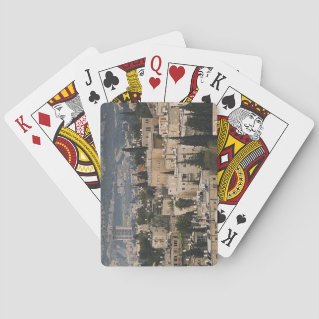 Elevated city view from Jerusalem YMCA tower Playing Cards (Back)