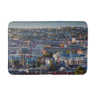 Elevated City View of Stuttgart Bath Mat