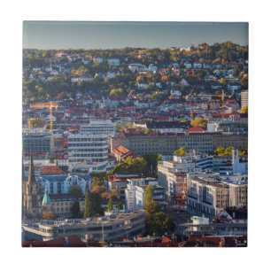 Elevated City View of Stuttgart Ceramic Tile