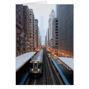 Elevated rail in downtown Chicago over Wabash