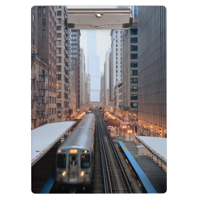 Elevated rail in downtown Chicago over Wabash Clipboard (Front)