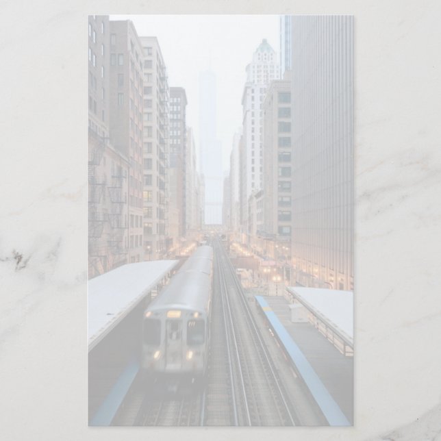 Elevated rail in downtown Chicago over Wabash Stationery (Front)