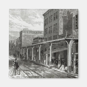 Elevated Railway in Greenwich Street, New York Magnet