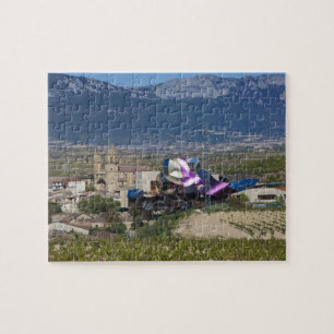 Elevated town view and Hotel Marques de Riscal 2 Jigsaw Puzzle