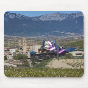 Elevated town view and Hotel Marques de Riscal 2 Mouse Pad