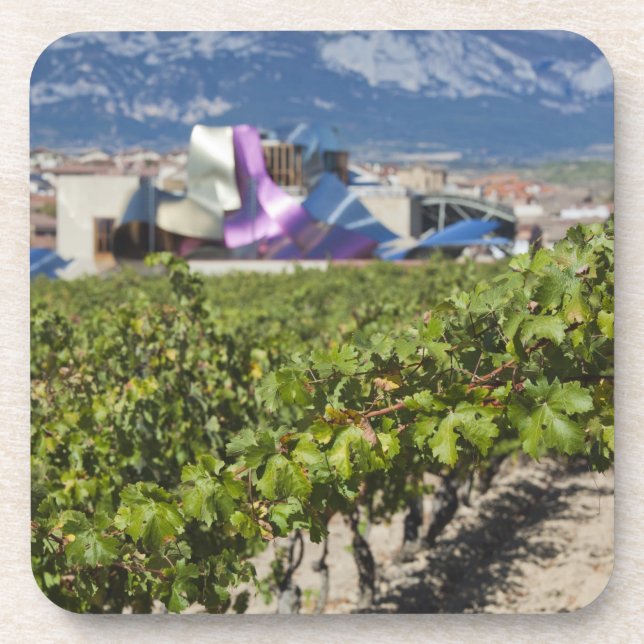 Elevated town view and Hotel Marques de Riscal Coaster (Front)