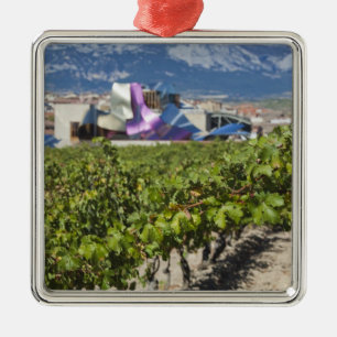 Elevated town view and Hotel Marques de Riscal Metal Tree Decoration