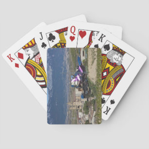 Elevated town view and Hotel Marques de Riscal Playing Cards