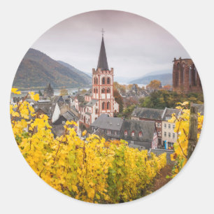 Elevated Town View Germany Classic Round Sticker