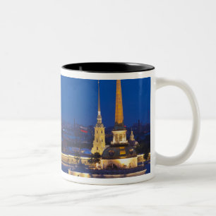 Elevated view of the Television Tower Two-Tone Coffee Mug