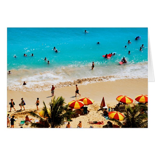 Elevated View Of Waikiki Beach Scene, Honolulu (Front Horizontal)