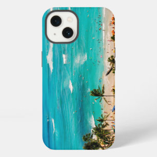 Elevated View Of Waikiki Beach Scene, Honolulu 2 iPhone Case