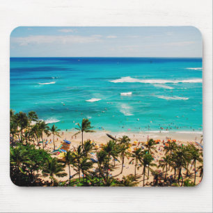 Elevated View Of Waikiki Beach Scene, Honolulu 2 Mouse Pad