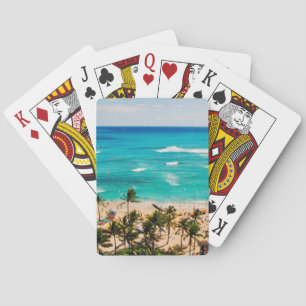 Elevated View Of Waikiki Beach Scene, Honolulu 2 Playing Cards