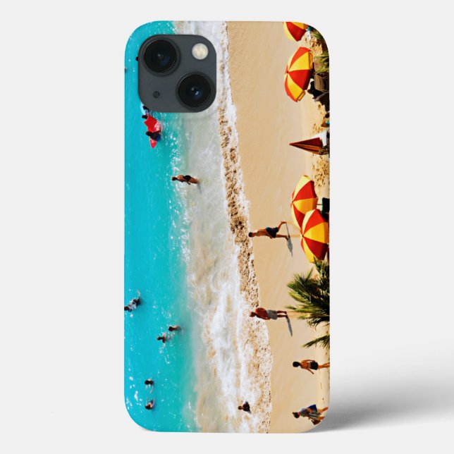 Elevated View Of Waikiki Beach Scene, Honolulu Case-Mate iPhone Case (Back)