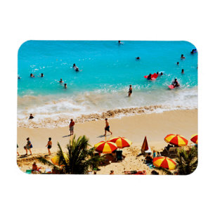 Elevated View Of Waikiki Beach Scene, Honolulu Magnet
