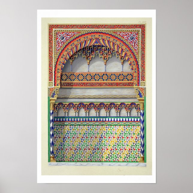 Elevation of an alcove in the Pateo del Agua, Alha Poster (Front)
