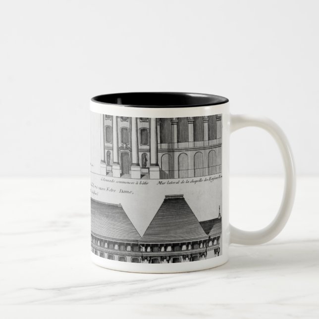 Elevation of the Hopital des Enfants Trouves Two-Tone Coffee Mug (Right)