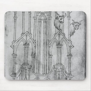 Elevation of the tower of Laon Cathedral Mouse Pad