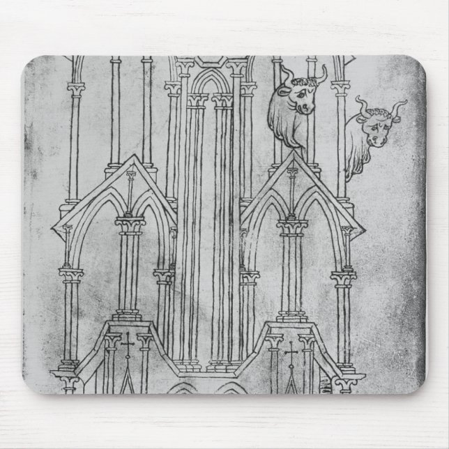 Elevation of the tower of Laon Cathedral Mouse Pad (Front)