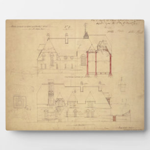 Elevations for The Red House, Bexley Heath (pen an Plaque