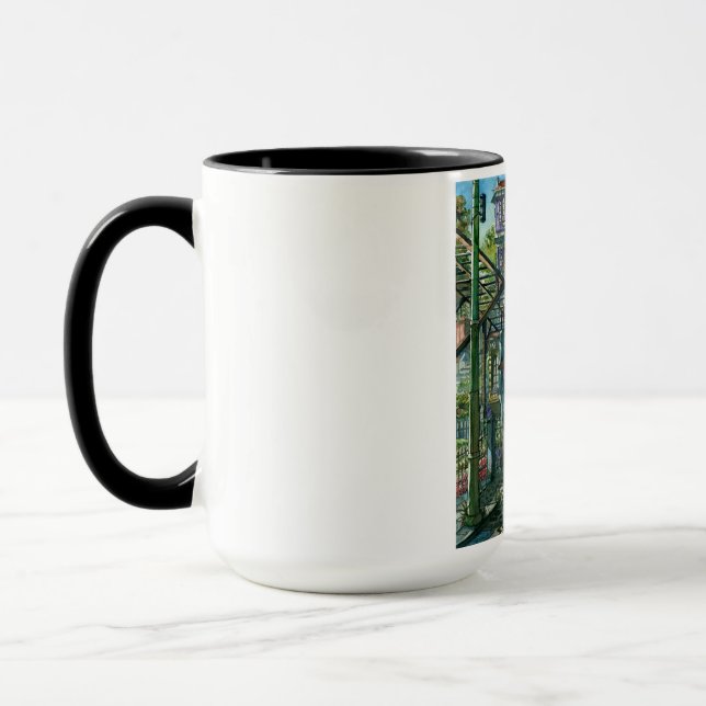 Elevator at sunset mug (Left)