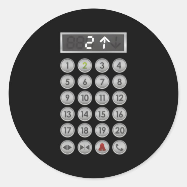 Elevator Buttons Elevator Classic Round Sticker (Front)