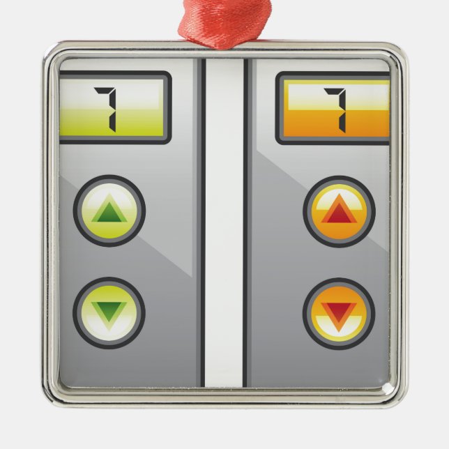 Elevator Buttons Metal Ornament (Front)