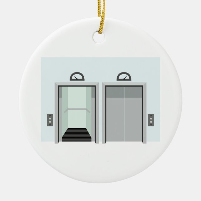 Elevator Ceramic Ornament (Front)