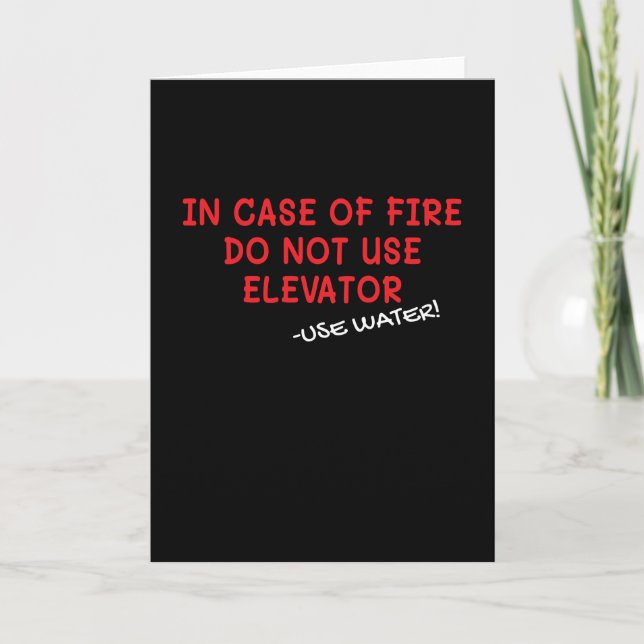 Elevator Lift In Case Of Fire Card (Front)