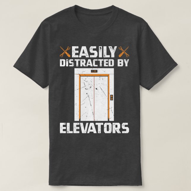 Elevator Maintenance Funny Elevator Mechanic T-Shirt (Design Front)