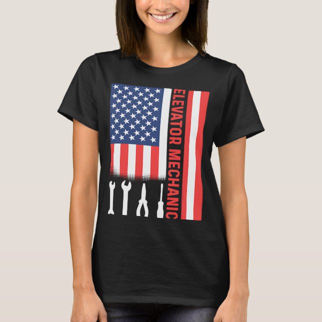 Elevator Mechanic Elevator Assembler T-Shirt (Front)